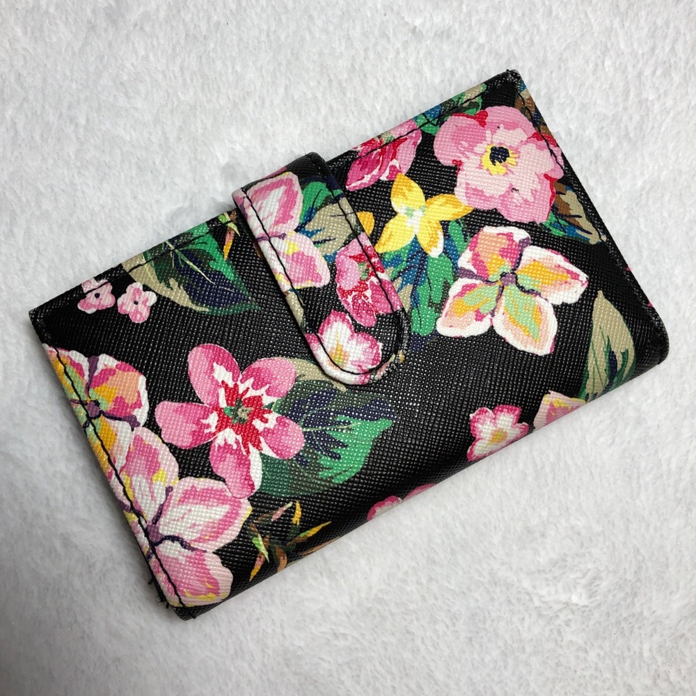 Women’s Small Black Floral Wallet